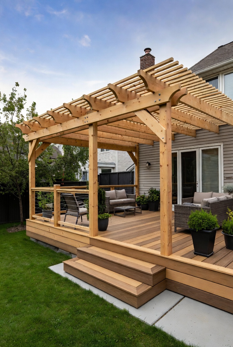 Composite Deck with Pergola